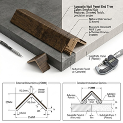 Acoustic Wall Panel End Trim (Multiple Colours)