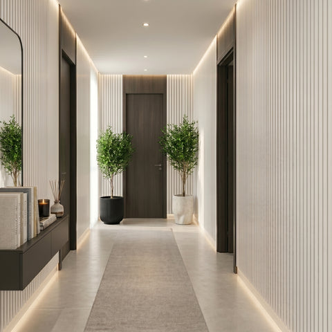 Premium Acoustic Wall Panels - White Marble