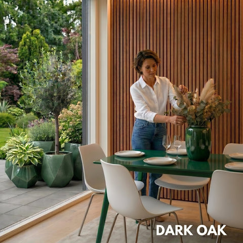 Premium Acoustic Wall Panels - Dark Oak