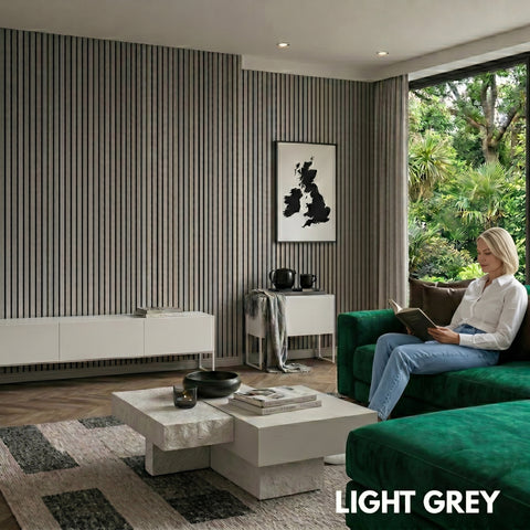 Premium Acoustic Wall Panels - Light Grey