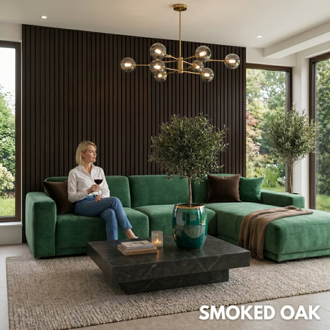 Premium Acoustic Wall Panels - Smoked Oak